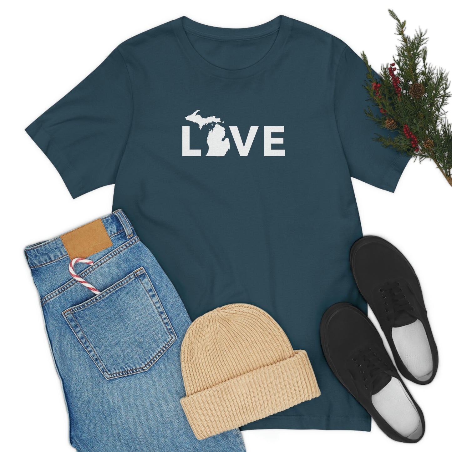 Michigan 'Love' T-Shirt (Geometric Sans Font) | Unisex Standard Fit