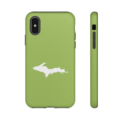 Michigan Upper Peninsula Tough Phone Case (Gooseberry Green w/ UP Outline) | Apple iPhone