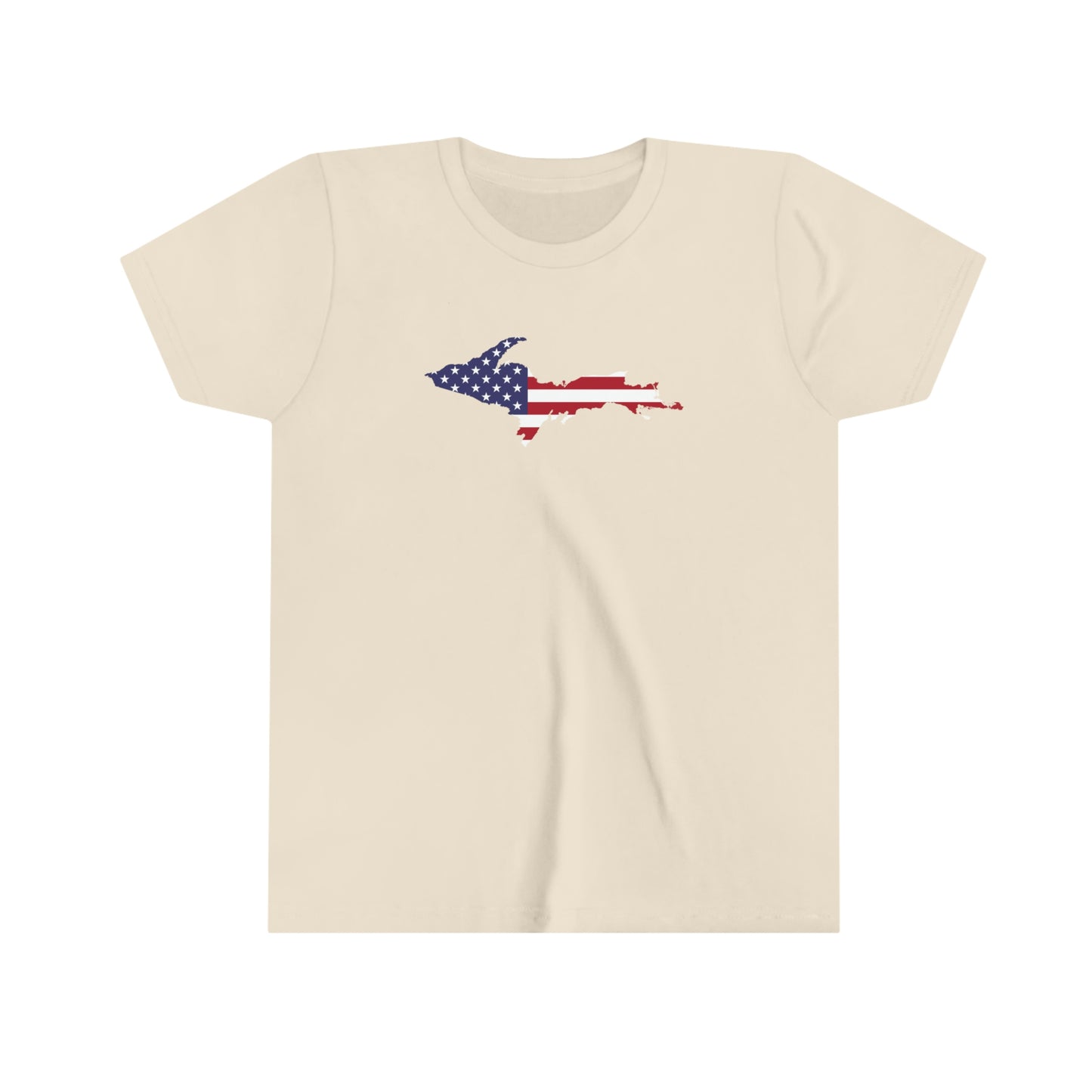 Michigan Upper Peninsula T-Shirt (w/ MI USA Flag Outline) | Youth Short Sleeve