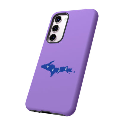 Michigan Upper Peninsula Tough Phone Case (Lavender w/ UP Quebec Flag Outline) | Samsung & Pixel Android