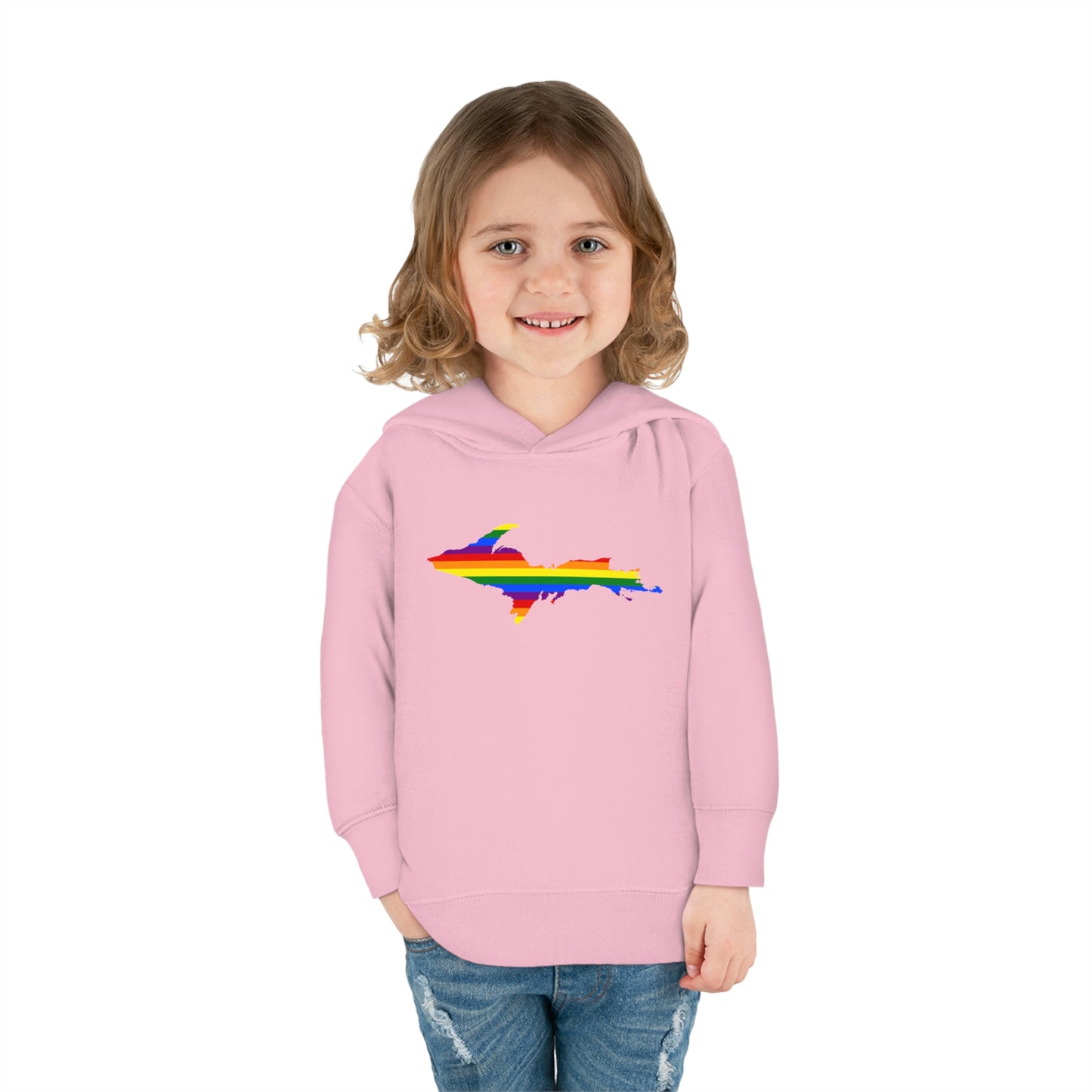 Michigan Upper Peninsula Hoodie (w/ UP Pride Flag Outline) | Unisex Toddler