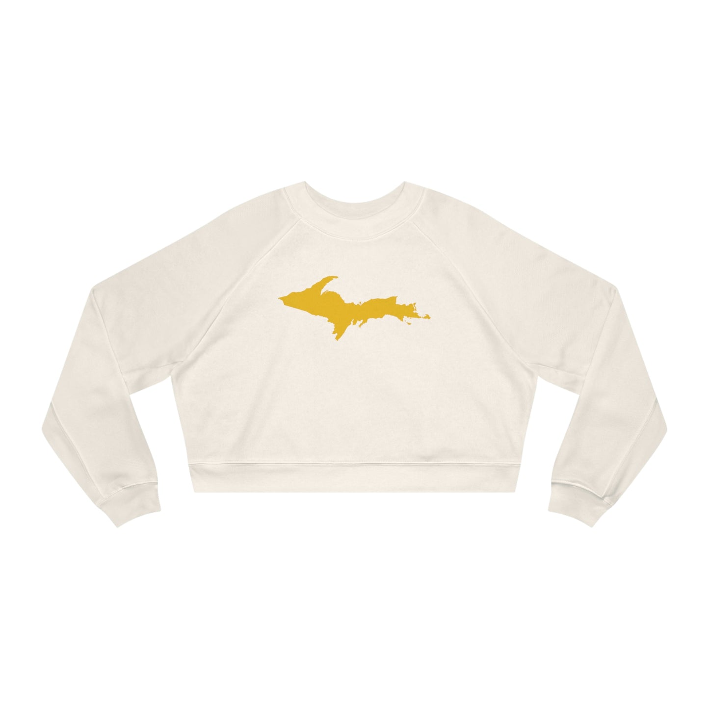 Michigan Upper Peninsula Sweatshirt (w/ Gold UP Outline) | Cropped Mid-Length