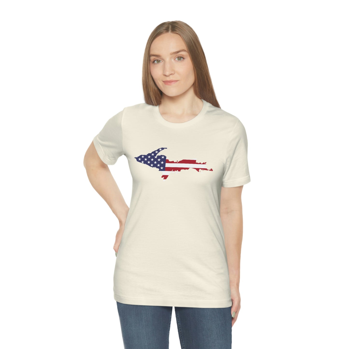 Michigan Upper Peninsula T-Shirt (w/ UP USA Flag Outline) | Unisex Standard Fit