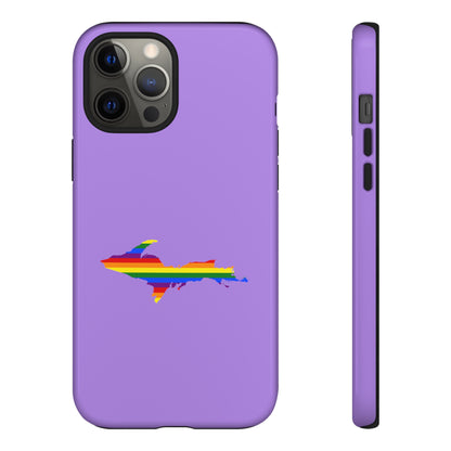 Michigan Upper Peninsula Tough Phone Case (Lavender w/ UP Pride Flag Outline) | Apple iPhone