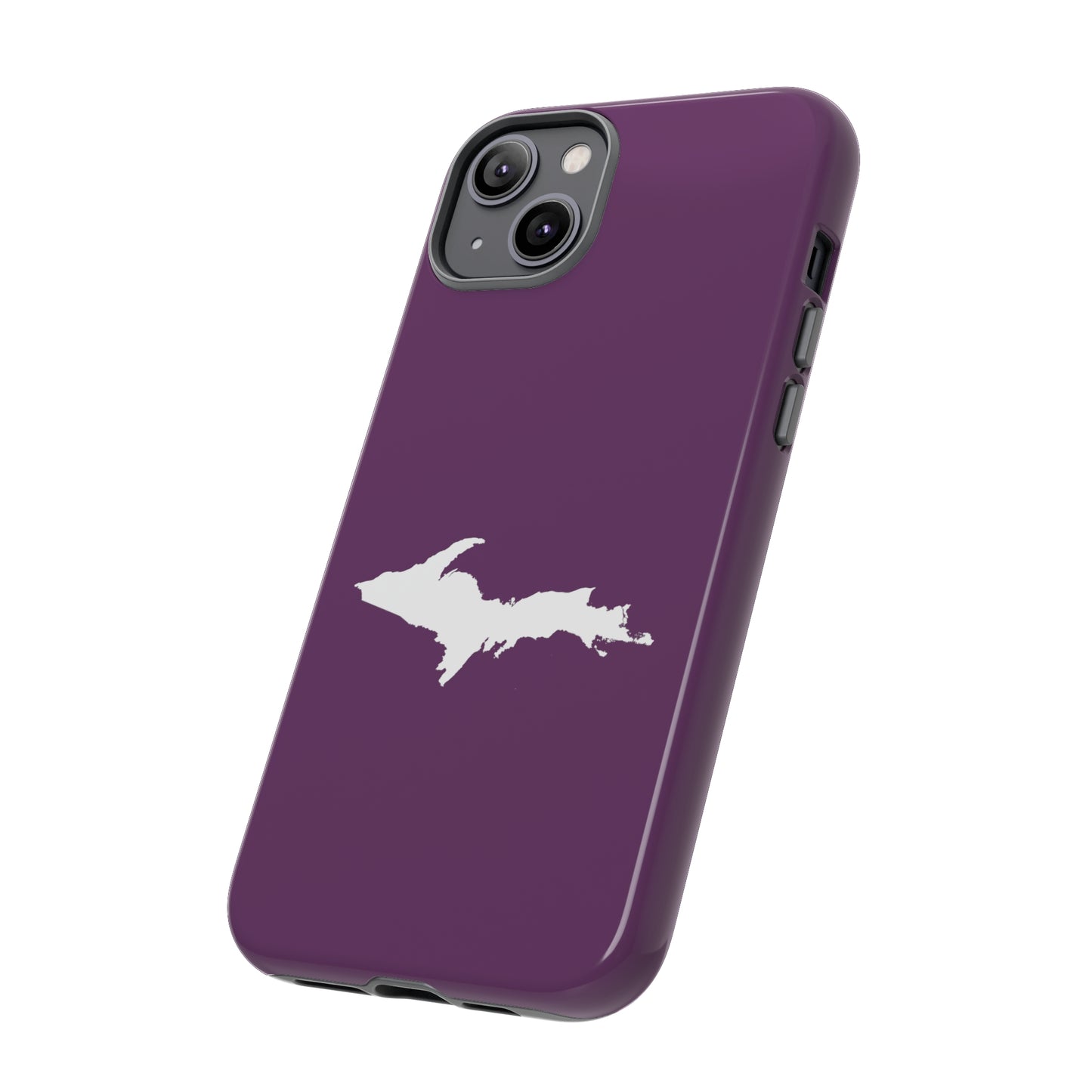 Michigan Upper Peninsula Tough Phone Case (Plum w/ UP Outline) | Apple iPhone