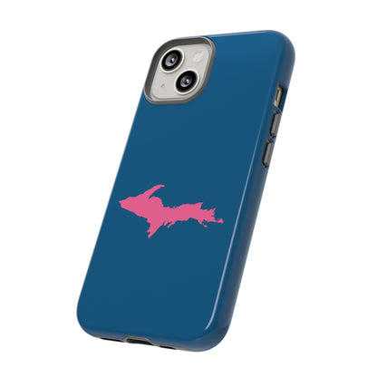 Michigan Upper Peninsula Tough Phone Case (Blueberry w/ Pink UP Outline) | Apple iPhone