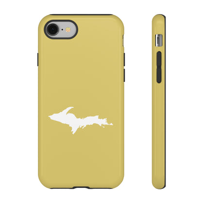 Michigan Upper Peninsula Tough Phone Case (Plum Yellow w/ UP Outline) | Apple iPhone