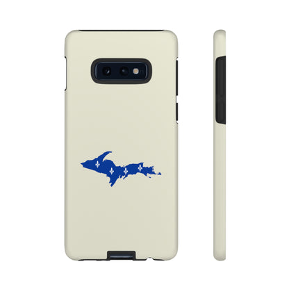 Michigan Upper Peninsula Tough Phone Case (Ivory Color w/ UP Quebec Flag Outline) | Samsung & Pixel Android