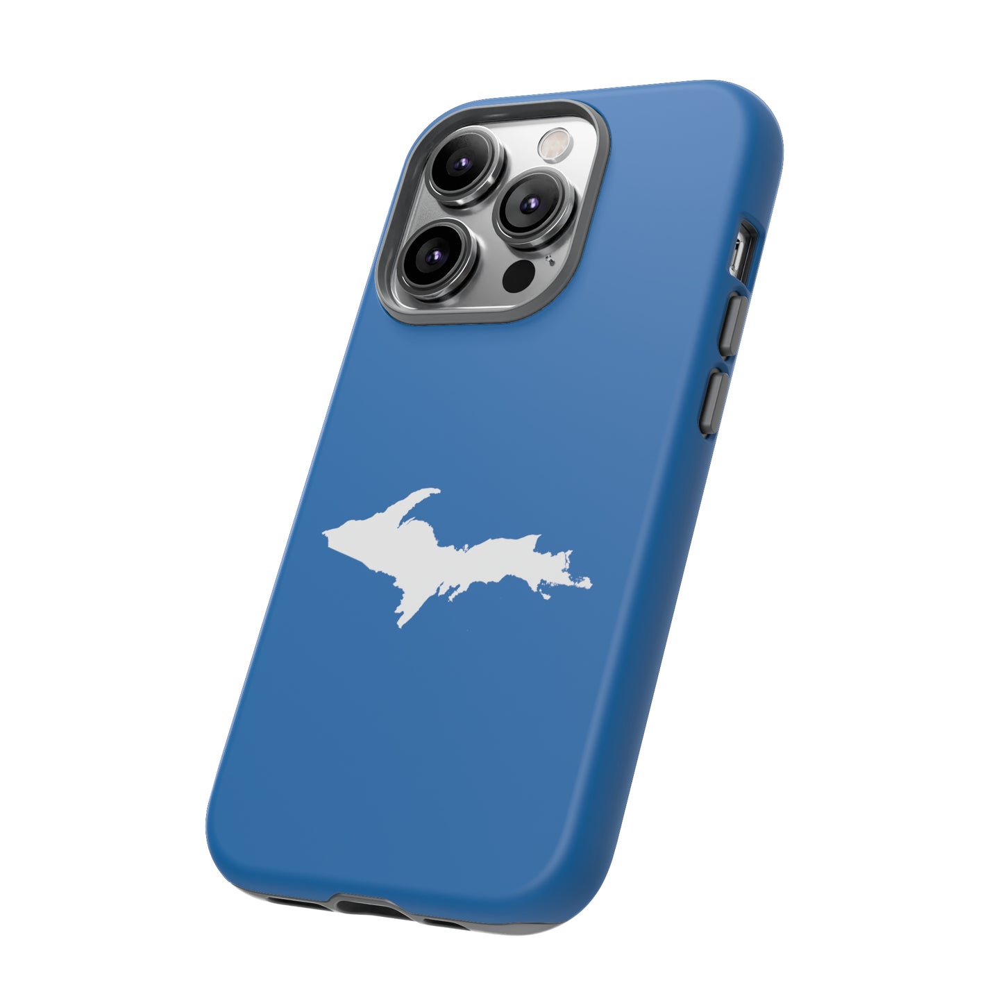 Michigan Upper Peninsula Tough Phone Case (Azure w/ UP Outline) | Apple iPhone