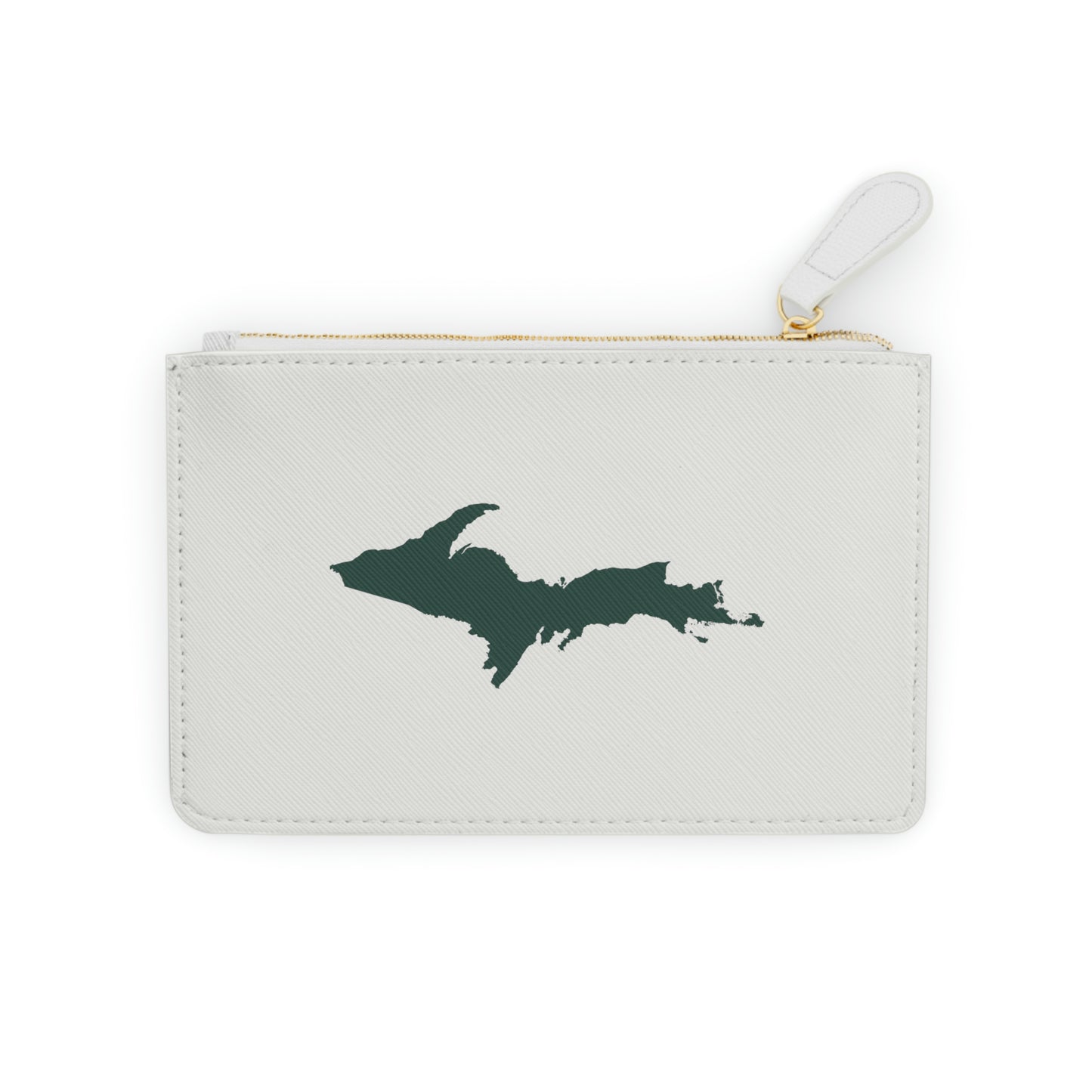 Michigan Upper Peninsula Mini Clutch Bag (Birch Bark White w/ Green UP Outline)