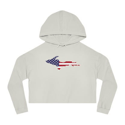 Michigan Upper Peninsula Hoodie (w/ UP USA Flag Outline) | Lightweight Cropped