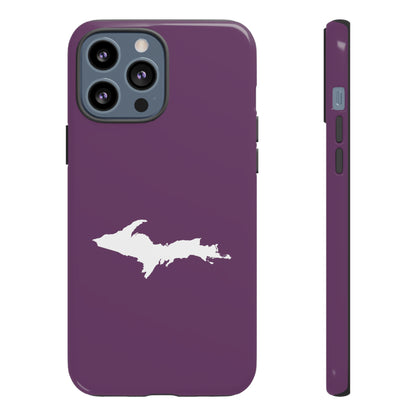 Michigan Upper Peninsula Tough Phone Case (Plum w/ UP Outline) | Apple iPhone