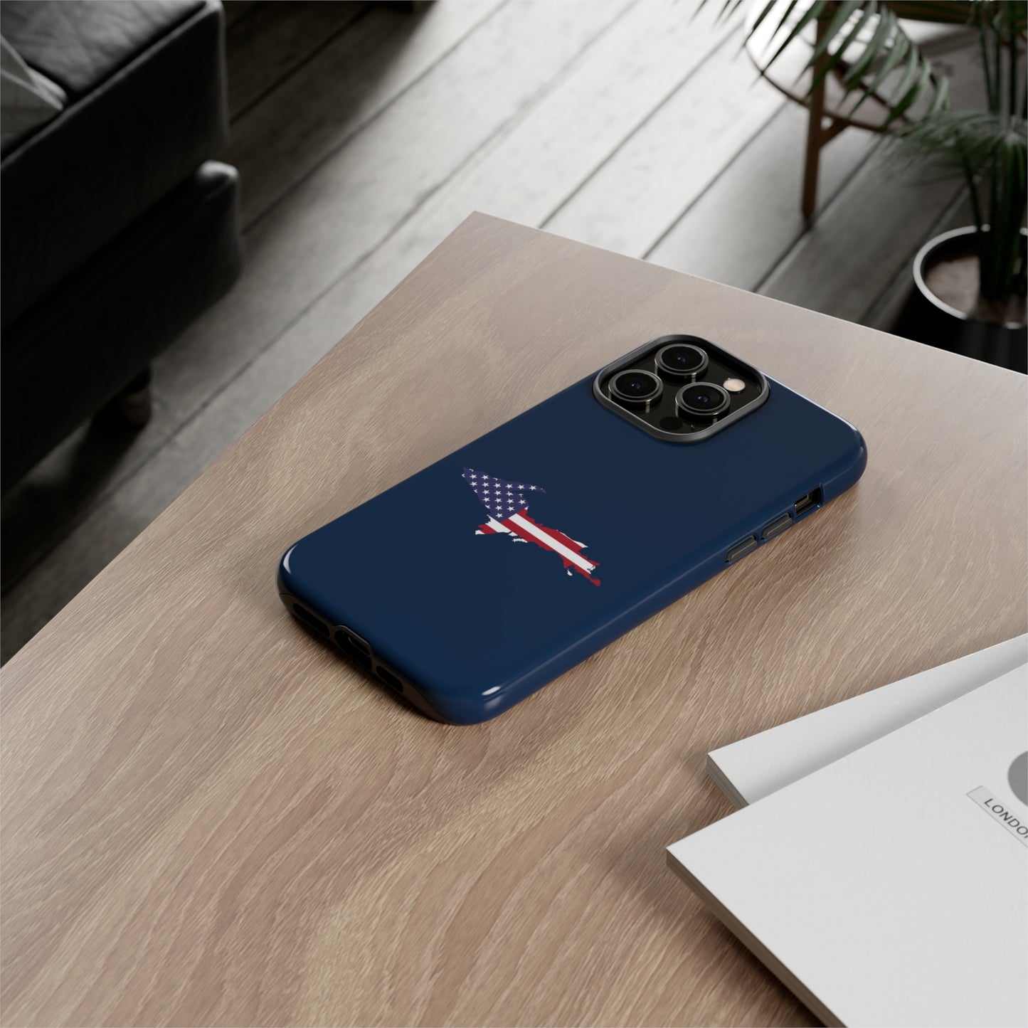 Michigan Upper Peninsula Tough Phone Case (Navy w/ UP USA Outline) | Apple iPhone