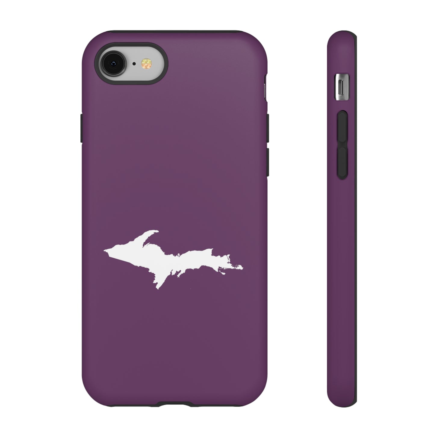 Michigan Upper Peninsula Tough Phone Case (Plum w/ UP Outline) | Apple iPhone