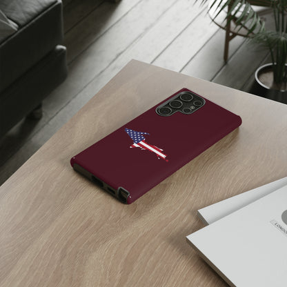 Michigan Upper Peninsula Tough Phone Case (Old Mission Burgundy w/ UP USA Flag Outline) | Samsung & Pixel Android