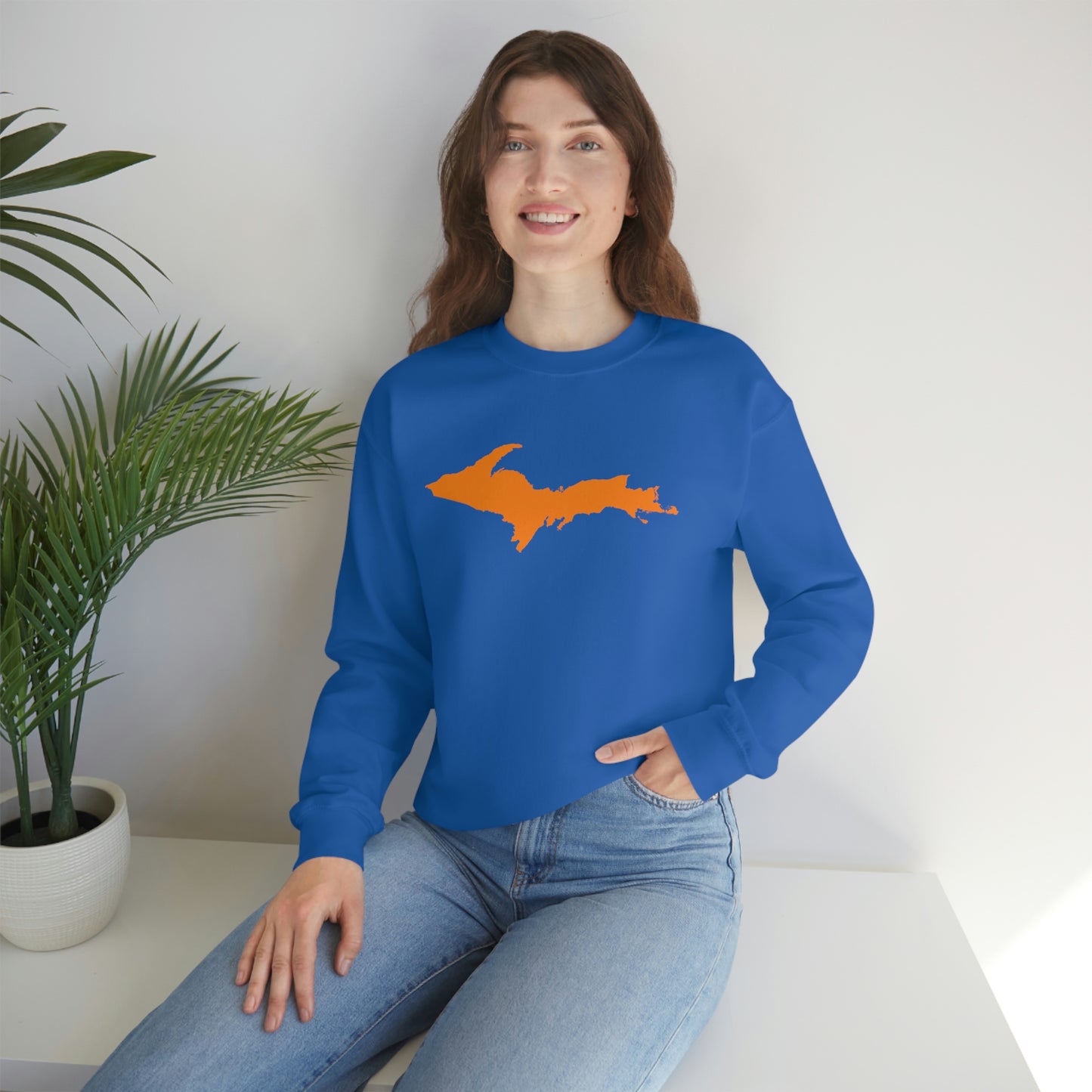 Michigan Upper Peninsula Sweatshirt (w/ Orange UP Outline) | Unisex Standard