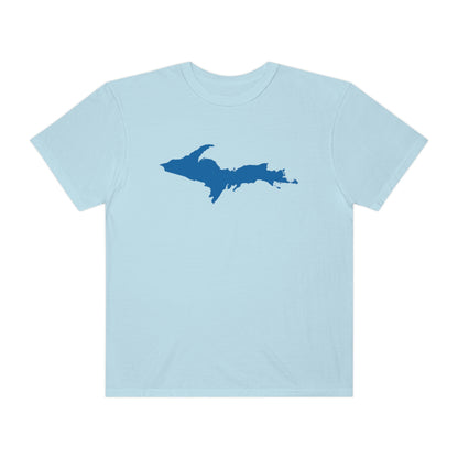 Michigan Upper Peninsula T-Shirt (w/ Azure UP Outline) | Unisex Garment-Dyed