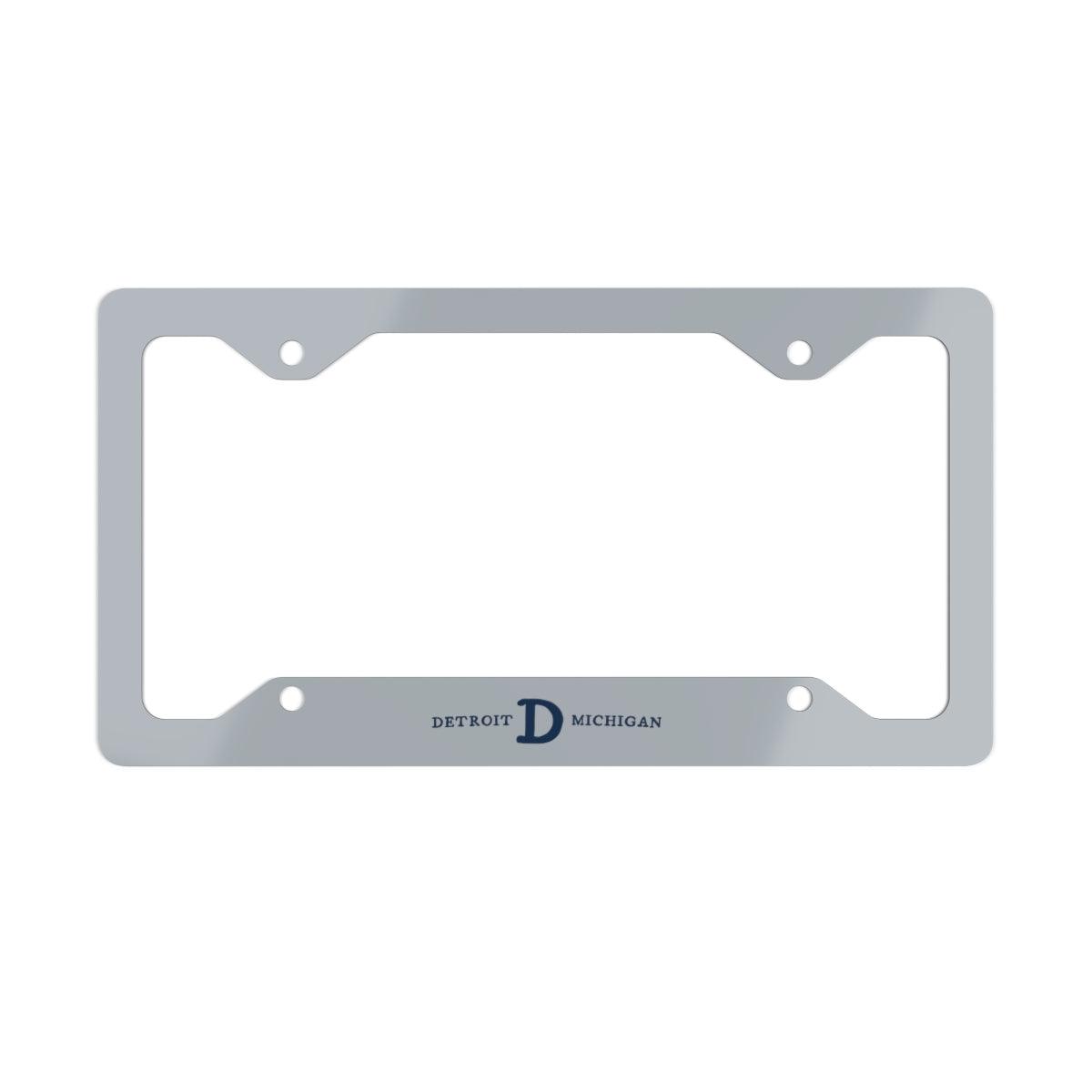 'Detroit Michigan' Licence Plate Frame (w/ Old French D) | Silver Color - Circumspice Michigan