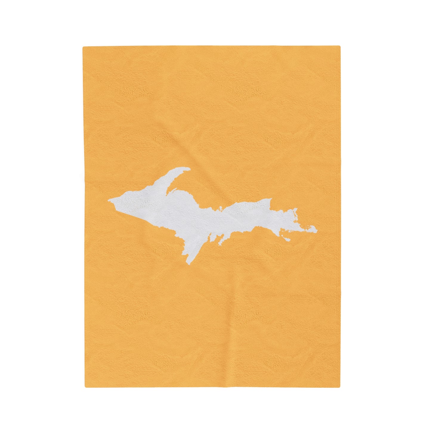 Michigan Upper Peninsula Plush Blanket (w/ UP Outline) | Citrine