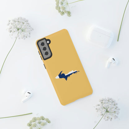 Michigan Upper Peninsula Tough Phone Case (Citrine w/ UP Finland Flag Outline) | Samsung & Pixel Android