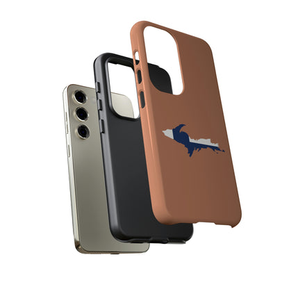 Michigan Upper Peninsula Tough Phone Case ( Copper Color w/ UP Finland Flag Outline) | Samsung & Pixel Android