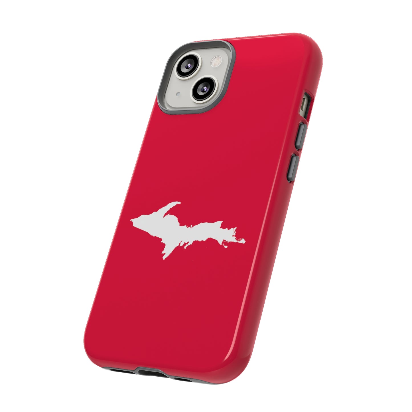 Michigan Upper Peninsula Tough Phone Case (Lighthouse Red w/ UP Outline) | Apple iPhone