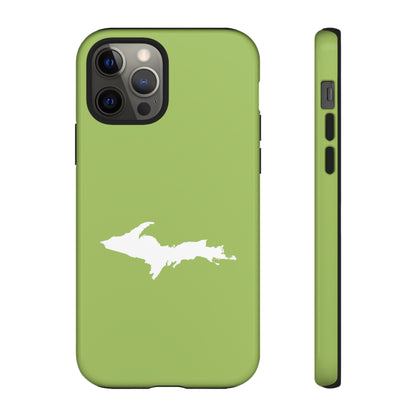 Michigan Upper Peninsula Tough Phone Case (Gooseberry Green w/ UP Outline) | Apple iPhone