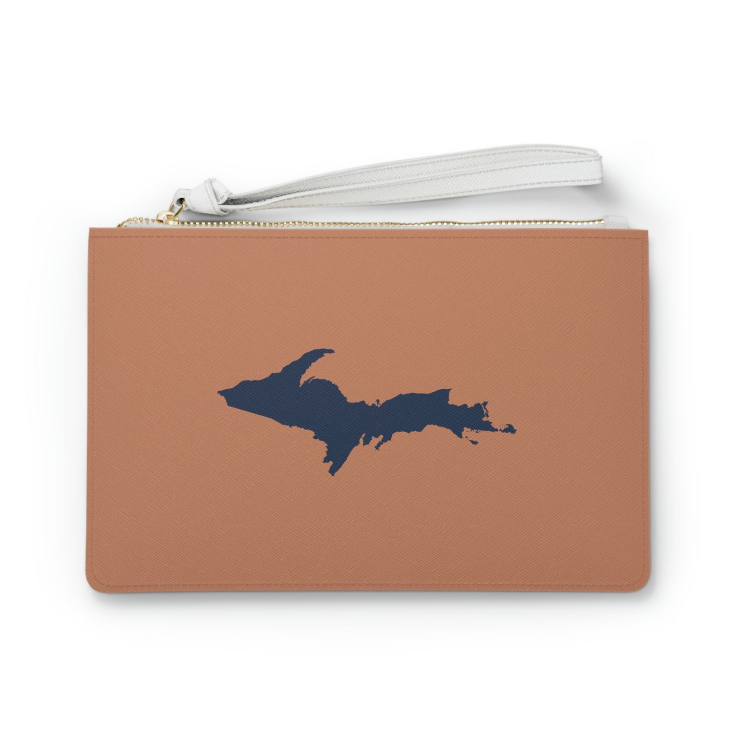 Michigan Upper Peninsula Clutch Bag (Copper Color w/ Navy UP Outline)