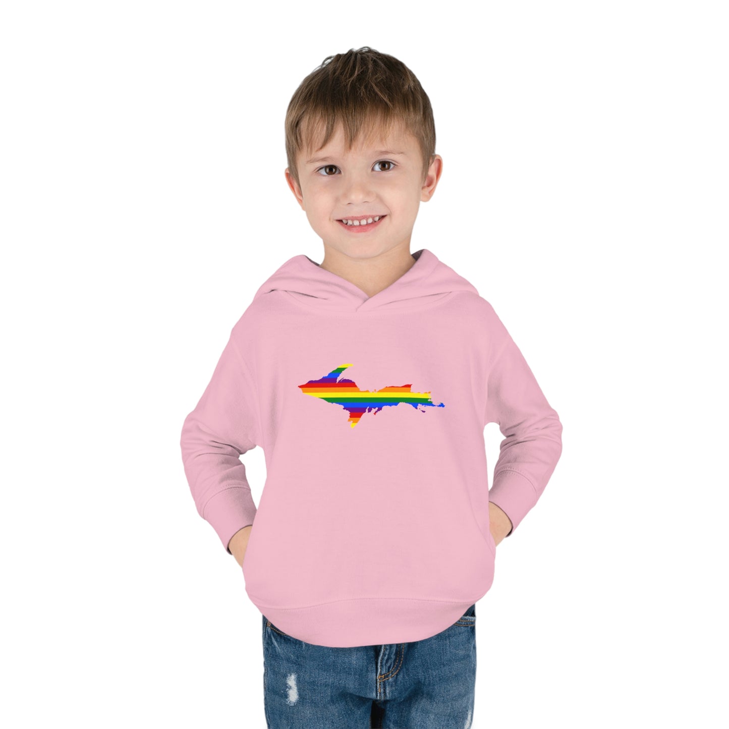 Michigan Upper Peninsula Hoodie (w/ UP Pride Flag Outline) | Unisex Toddler