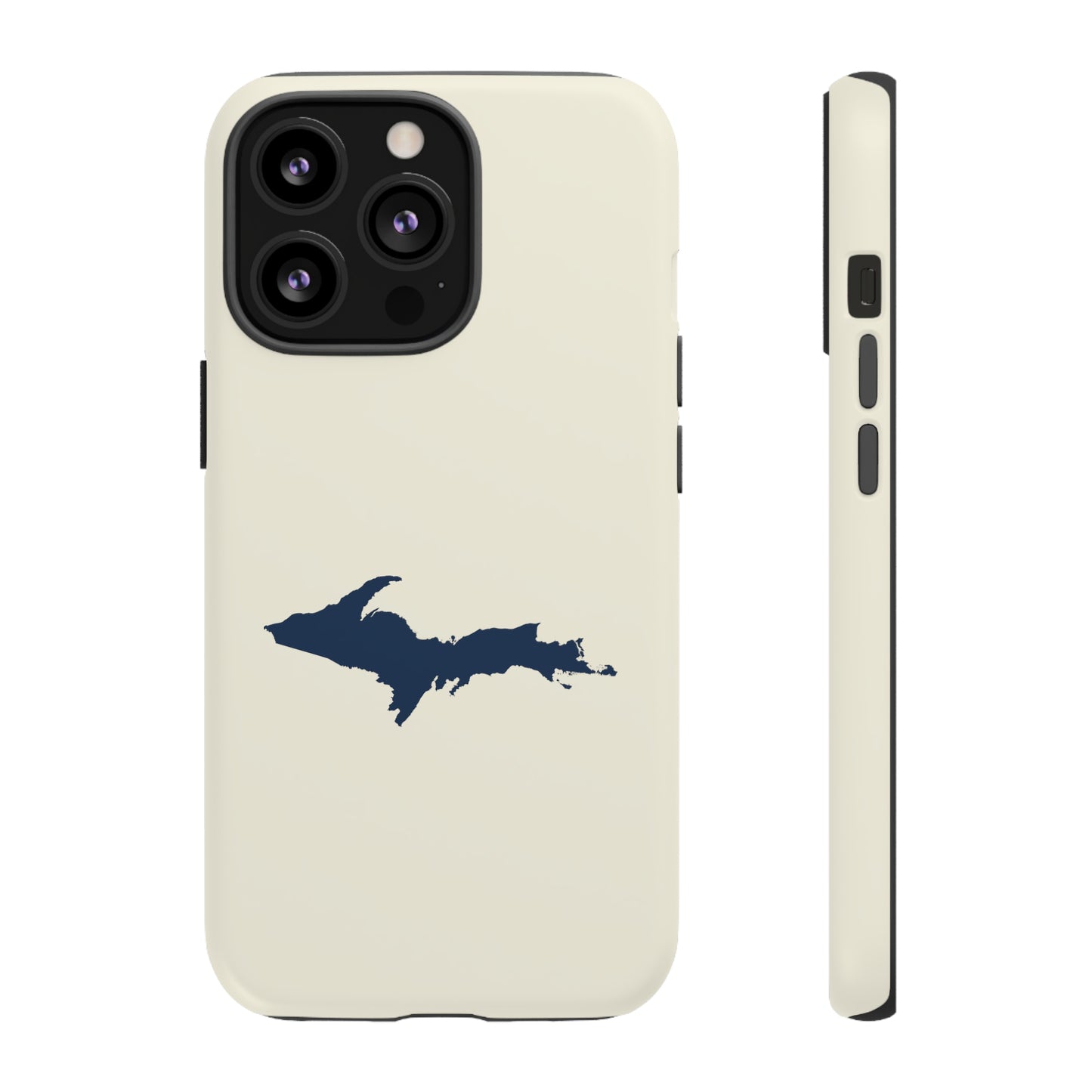 Michigan Upper Peninsula Tough Phone Case (Ivory w/ UP Outline) | Apple iPhone