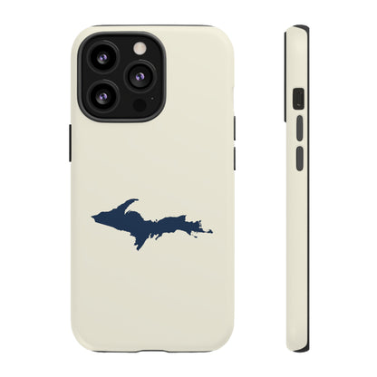 Michigan Upper Peninsula Tough Phone Case (Ivory w/ UP Outline) | Apple iPhone