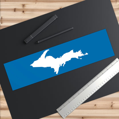 Michigan Upper Peninsula Bumper Sticker (w/ UP Outline) | Azure Background