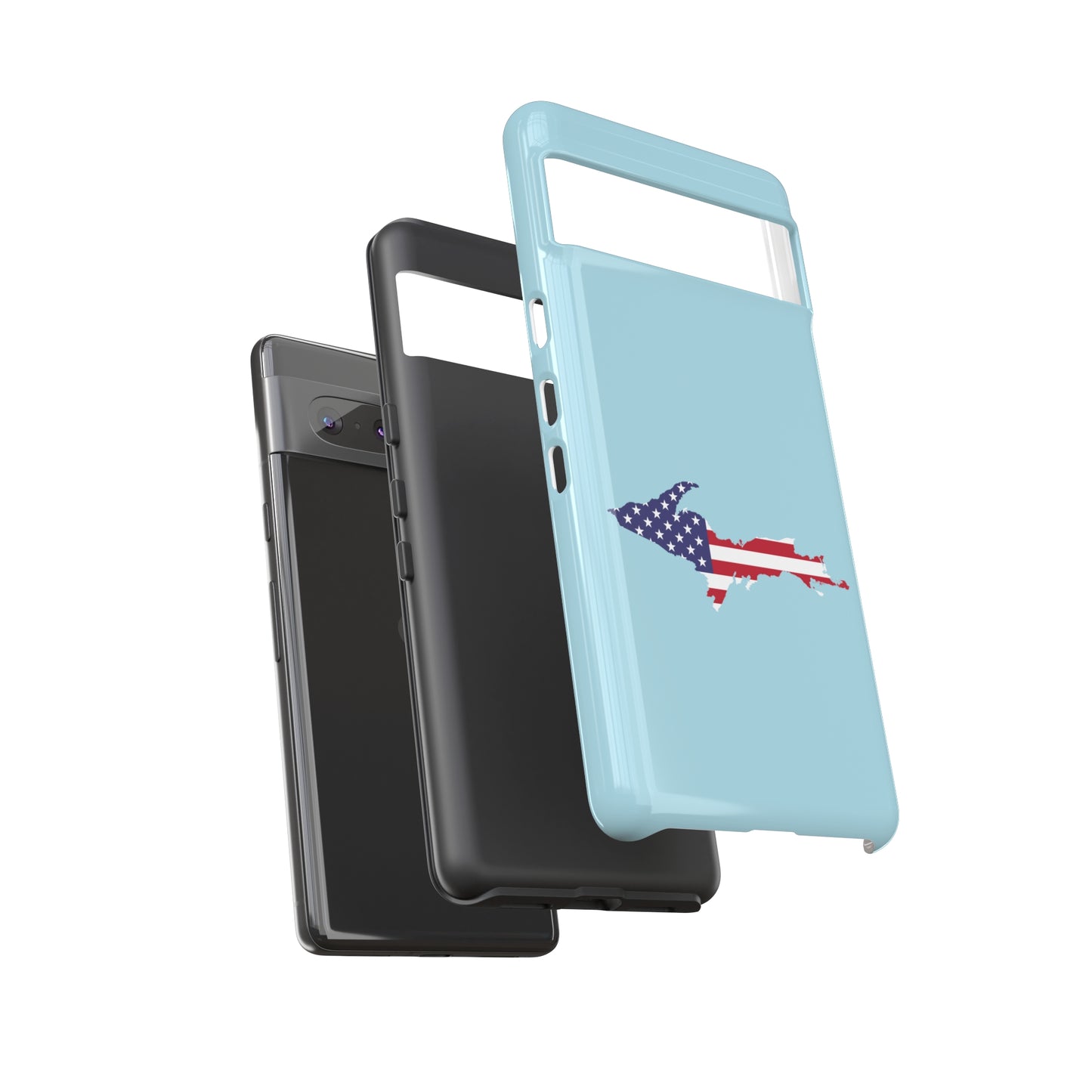 Michigan Upper Peninsula Tough Phone Case ('58 Caddie Blue w/ UP USA Flag Outline) | Samsung & Pixel Android