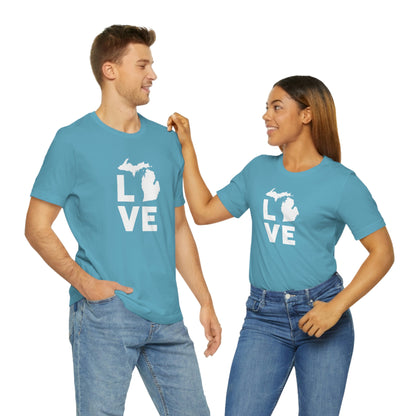 Michigan 'Love' T-Shirt (Geometric Sans Font) | Unisex Standard Fit