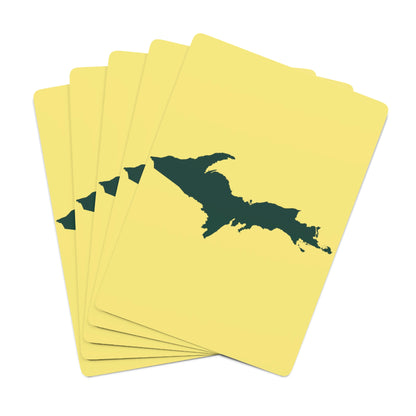 Michigan Upper Peninsula Poker Cards (Yellow Cherry Color w/ Green UP Outline)