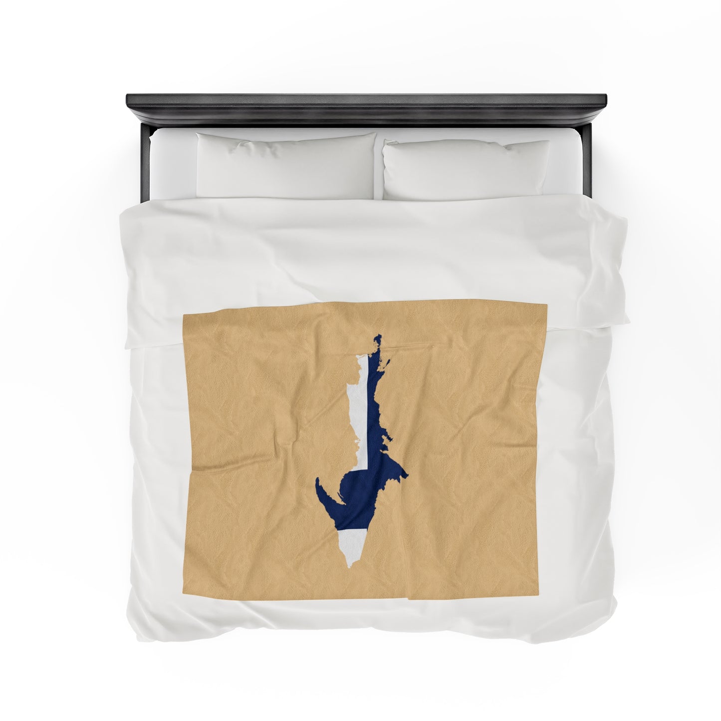 Michigan Upper Peninsula Plush Blanket (w/ UP Finland Flag Outline) | Maple Color