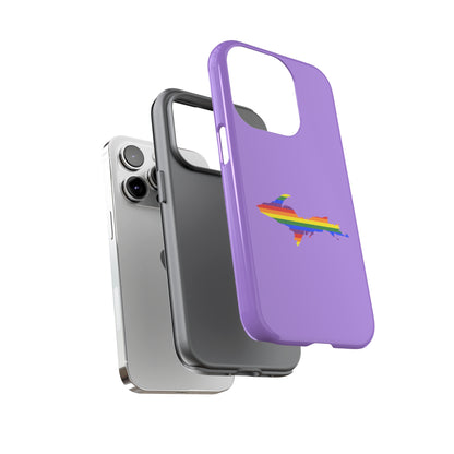 Michigan Upper Peninsula Tough Phone Case (Lavender w/ UP Pride Flag Outline) | Apple iPhone