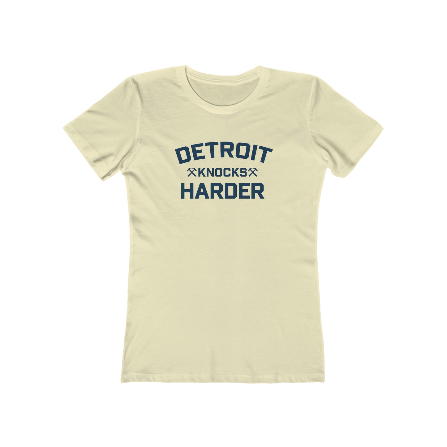 'Detroit Knocks Harder' T-Shirt | Women's Boyfriend Cut