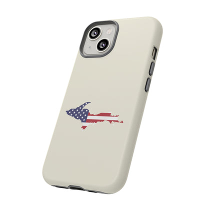 Michigan Upper Peninsula Tough Phone Case (Ivory Color w/ UP USA Outline) | Apple iPhone