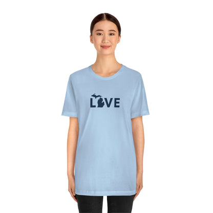 Michigan 'Love' T-Shirt (Geometric Sans Font) | Unisex Standard Fit