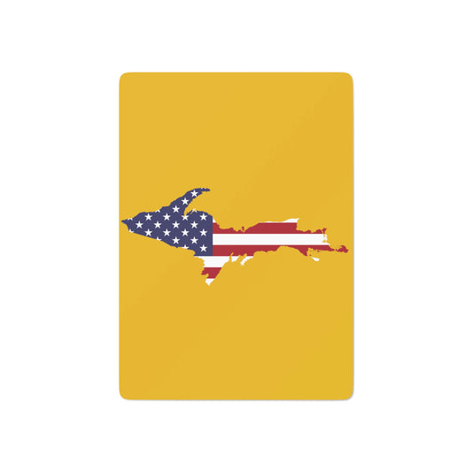 Michigan Upper Peninsula Poker Cards (Gold w/ UP USA Flag Outline)