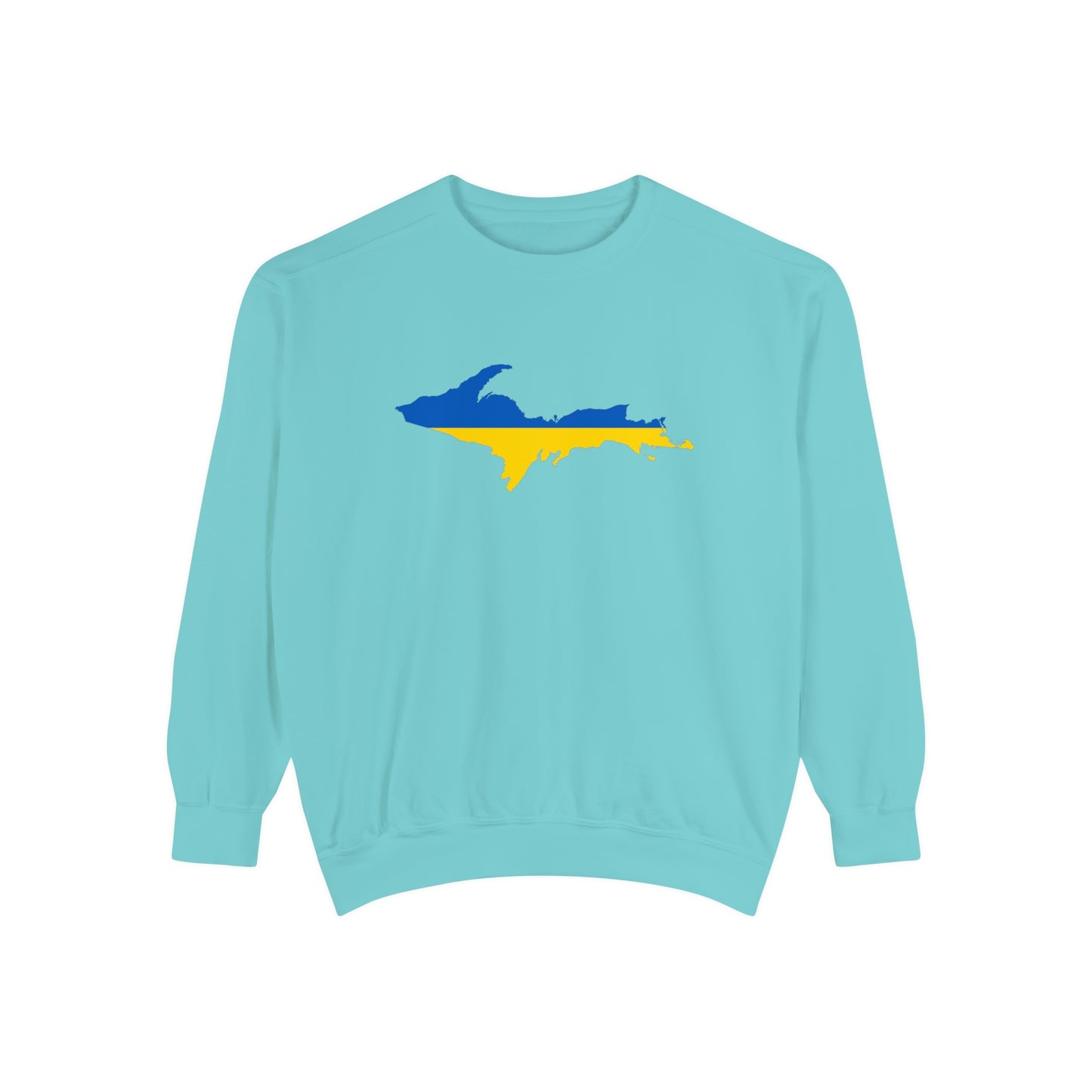 Michigan Upper Peninsula Sweatshirt (w/ UP Ukraine Outline) | Unisex Garment Dyed