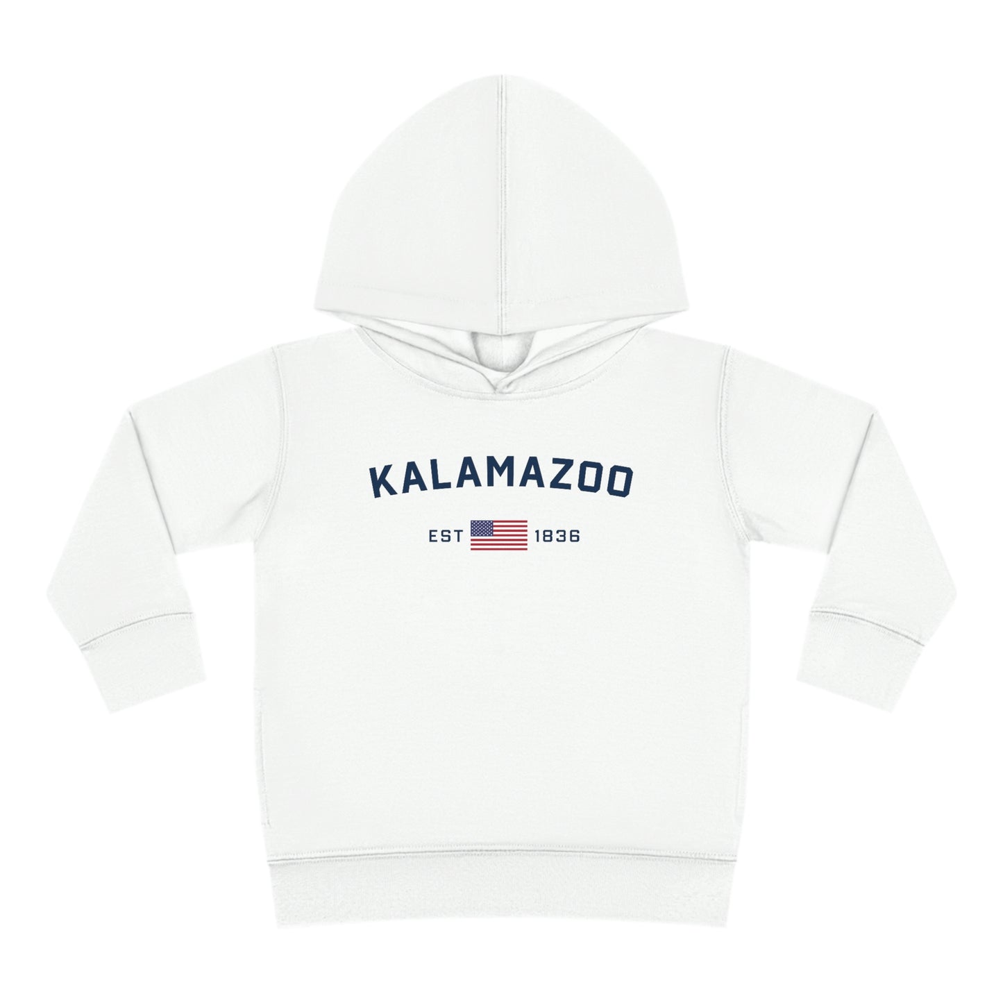 'Kalamazoo EST 1836' Hoodie (w/USA Flag Outline) | Unisex Toddler