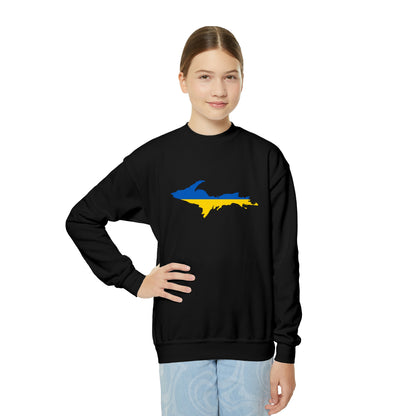 Michigan Upper Peninsula Youth Sweatshirt (w/ UP Ukraine Flag Outline)