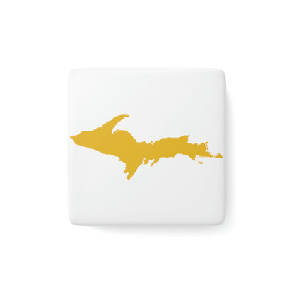 Michigan Upper Peninsula Porcelain Magnet (w/ Gold UP Outline)