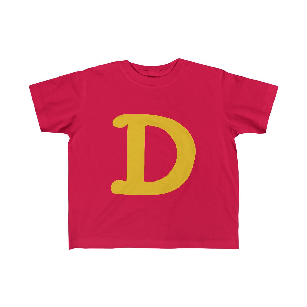 Detroit 'Old French D' T-Shirt  (Gold Full Body Outline) | Toddler Short Sleeve - Circumspice Michigan