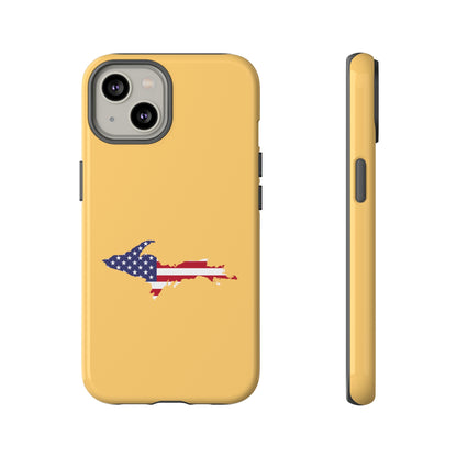 Michigan Upper Peninsula Tough Phone Case (Citrine w/ UP USA Outline) | Apple iPhone