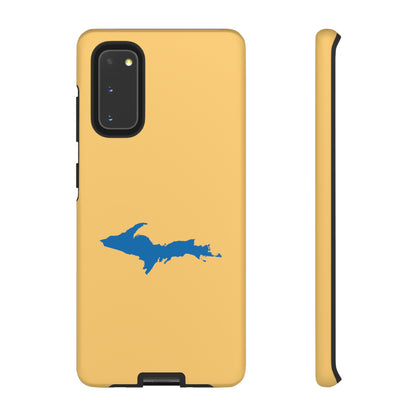 Michigan Upper Peninsula Tough Phone Case (Citrine w/ Azure UP Outline) | Samsung & Pixel Android