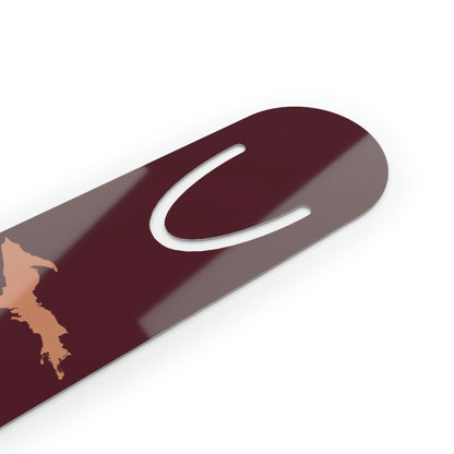 Michigan Upper Peninsula Metal Bookmark (w/ Copper UP Outline) | Old Mission Burgundy