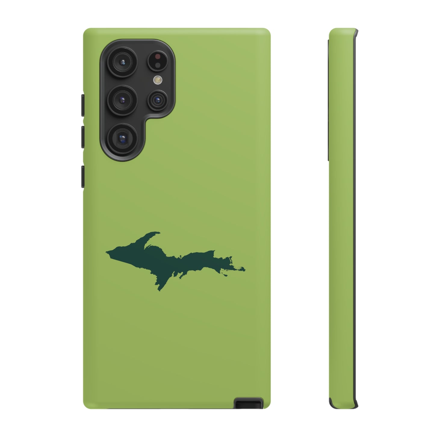 Michigan Upper Peninsula Tough Phone Case (Gooseberry Green w/ Green UP Outline) | Samsung & Pixel Android